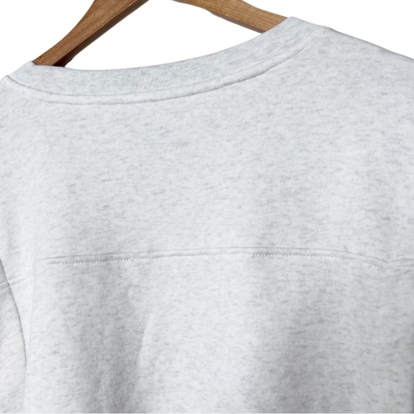 MTA Sport Light Heather Grey Basic Crew Neck Lounge Neutral Pullover Sweatshirt - Picture 13 of 16